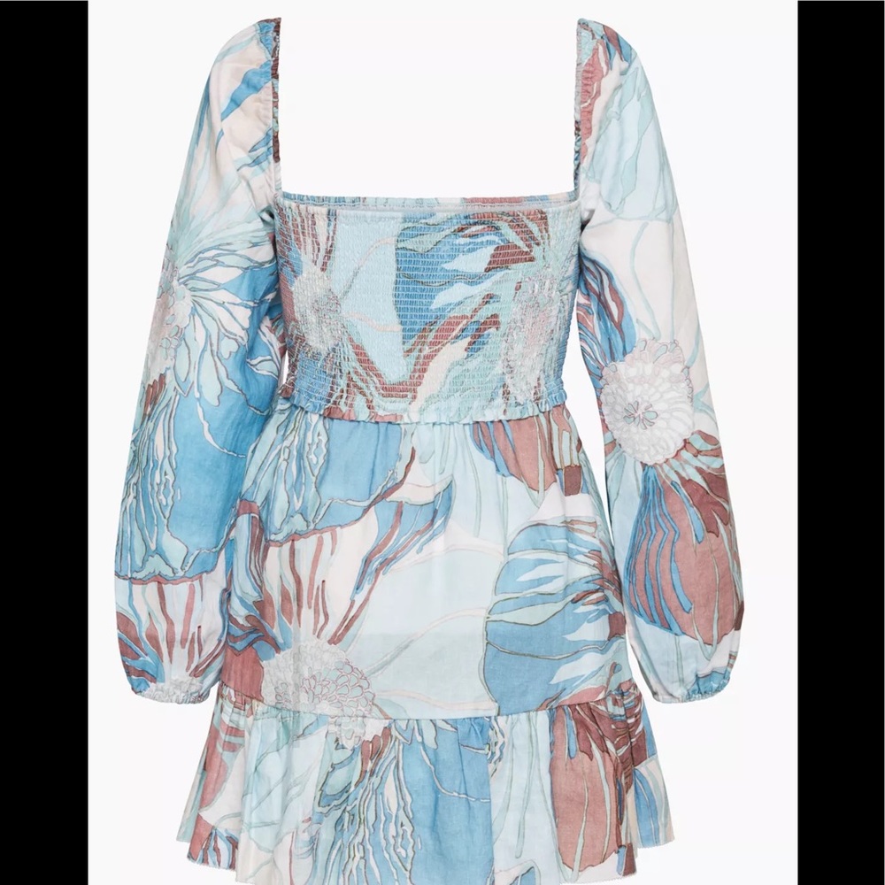 Wilfred Mini Dress in Blue and Pink Floral Print - Picture 3 of 11